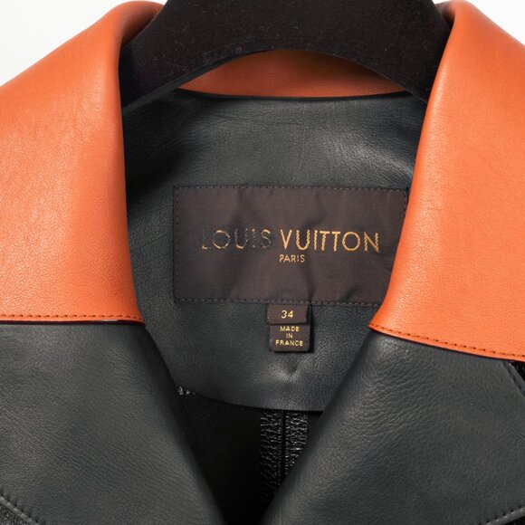 Louis Vuitton AW/14 Runway Black Calfskin Leather Snap Coat - Picture 11 of 14